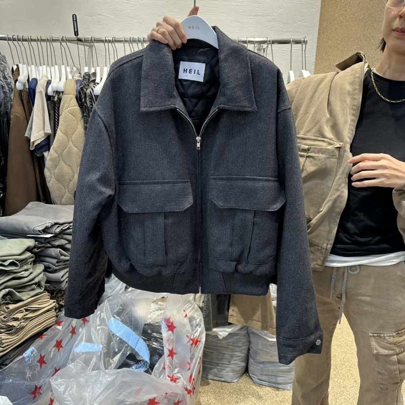 HEIL東大門㊣實拍女裝新款休閑熱賣人氣真品時尚夾克人字紋HEIL夾克