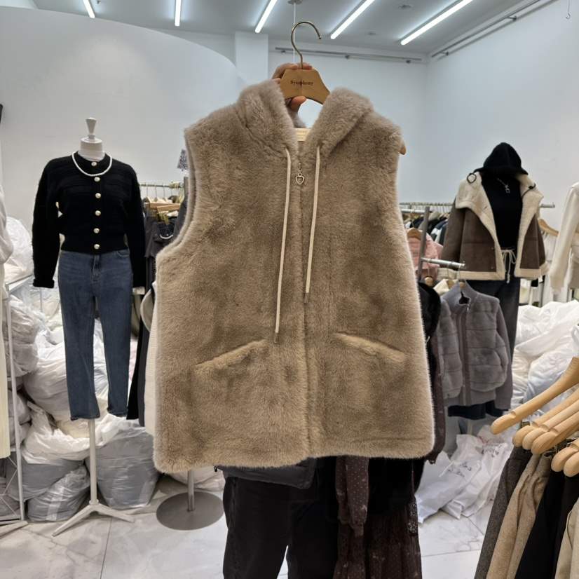 SYMPHONY韓國代購㊣女裝新品真品時尚休閑馬甲不含內搭貂皮SYMPHONY馬甲