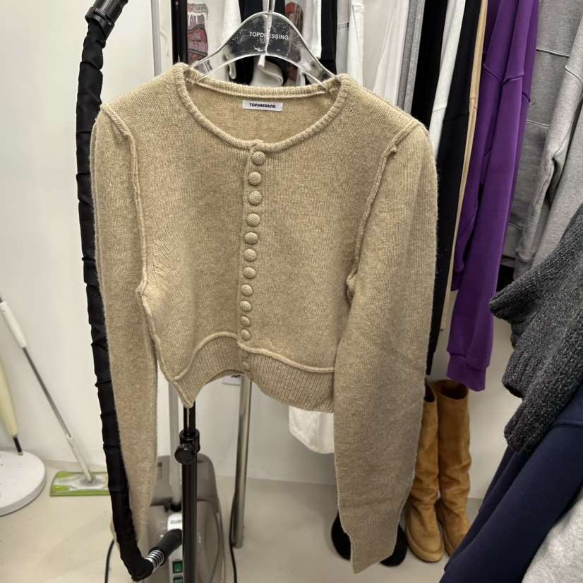 TOPDRESSING東大門㊣代購女裝新品真品人氣針織衫羊毛開衫紐扣TOPDRESSING針織衫