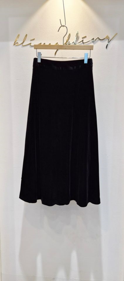 RICO韓國直郵㊣女士新款熱賣人氣25秋冬職業推薦長裙天鵝絨bling bling/RICO長裙