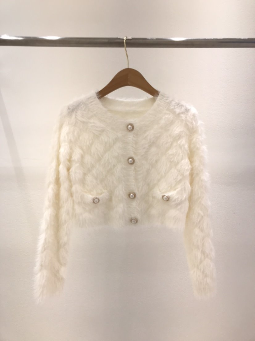 KC MARKET韓國代購㊣女裝新款時尚人氣職業針織衫短款開衫KC MARKET針織衫