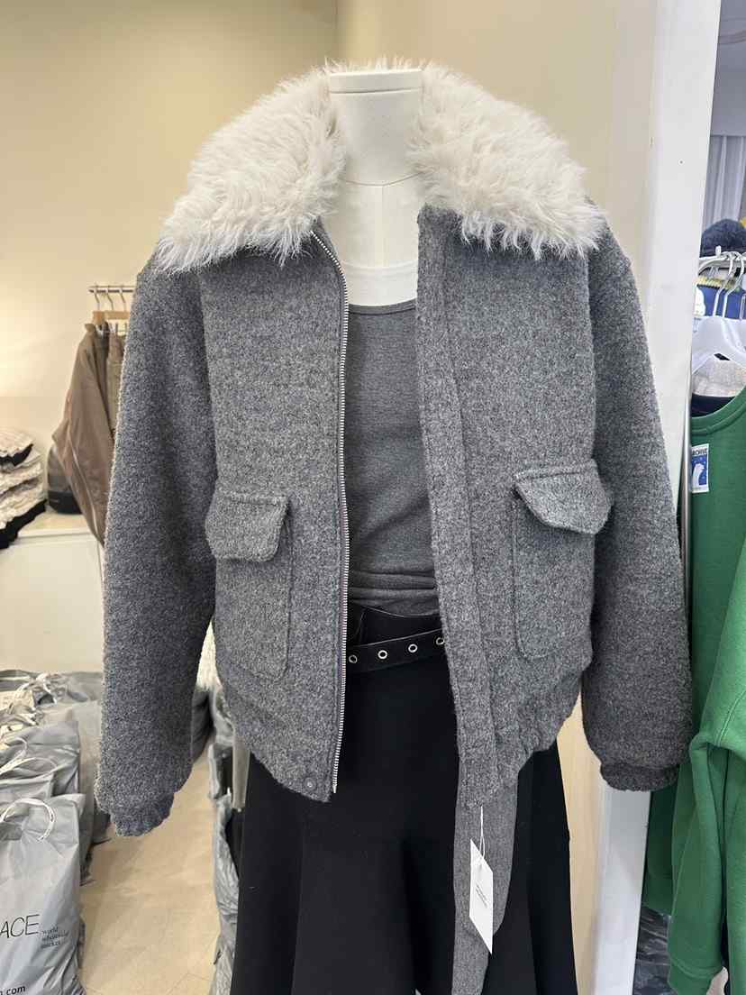 MONDAYMORING東大門㊣直郵女裝新品真品25秋冬時尚夾克羊毛MONDAYMORING夾克