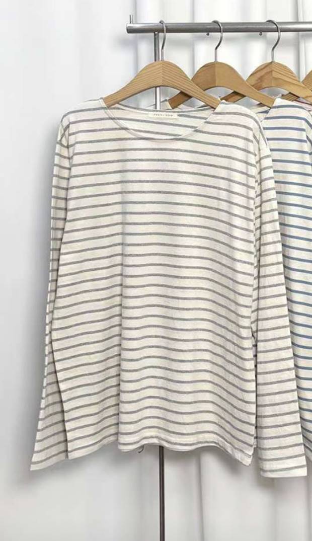 PASTELDEER東大門㊣實拍女士新款熱賣職業長袖T恤單排扣純棉PASTELDEER長袖T恤