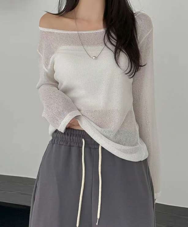 PASTELDEER東大門㊣實拍女裝新品人氣休閑熱賣長袖T恤船領亞麻PASTELDEER長袖T恤