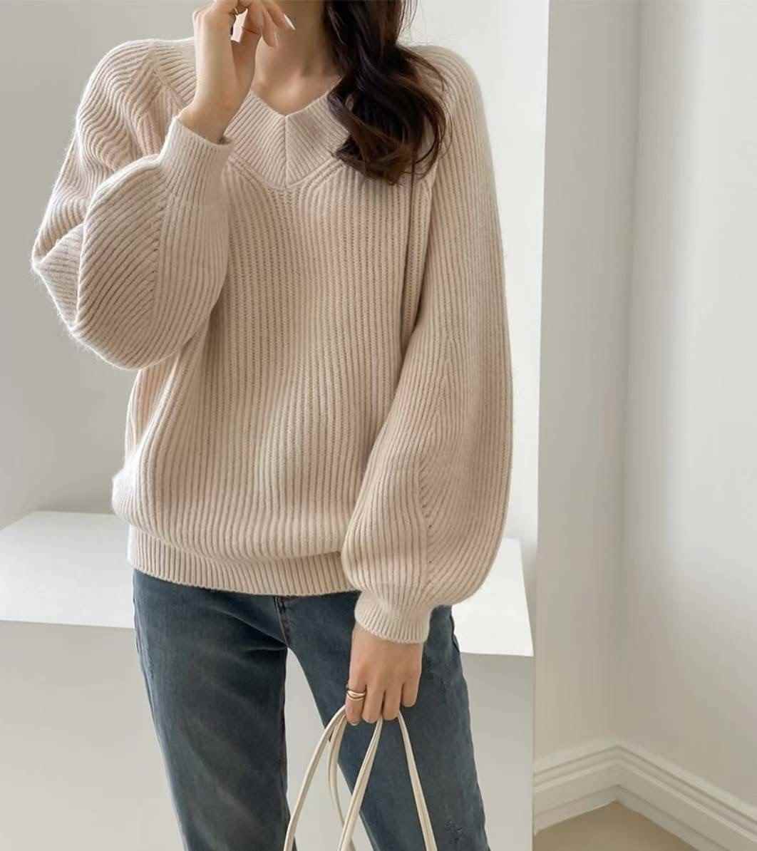 MU 뮤-T東大門㊣實拍女裝新品25秋冬推薦時尚熱賣毛衣V領MU 뮤-T毛衣