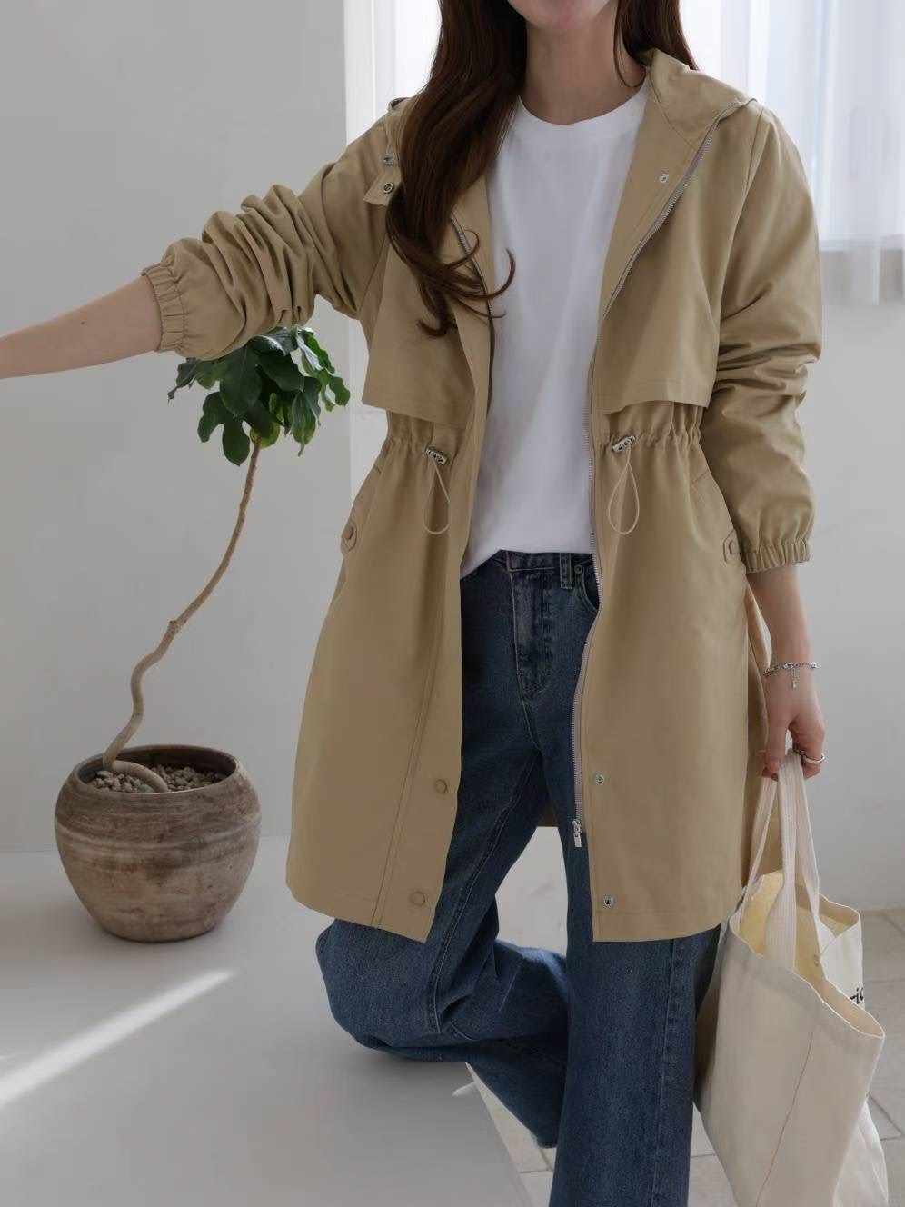 MU 뮤-T韓國直郵㊣女士新品推薦時尚職業25秋冬熱賣長款風衣MU 뮤-T長款風衣