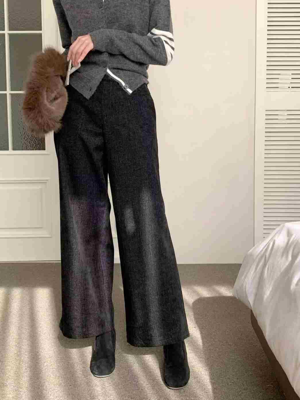 MU 뮤-T東大門㊣代購女裝新款人氣休閑職業熱賣休閑褲抓絨MU 뮤-T休閑褲