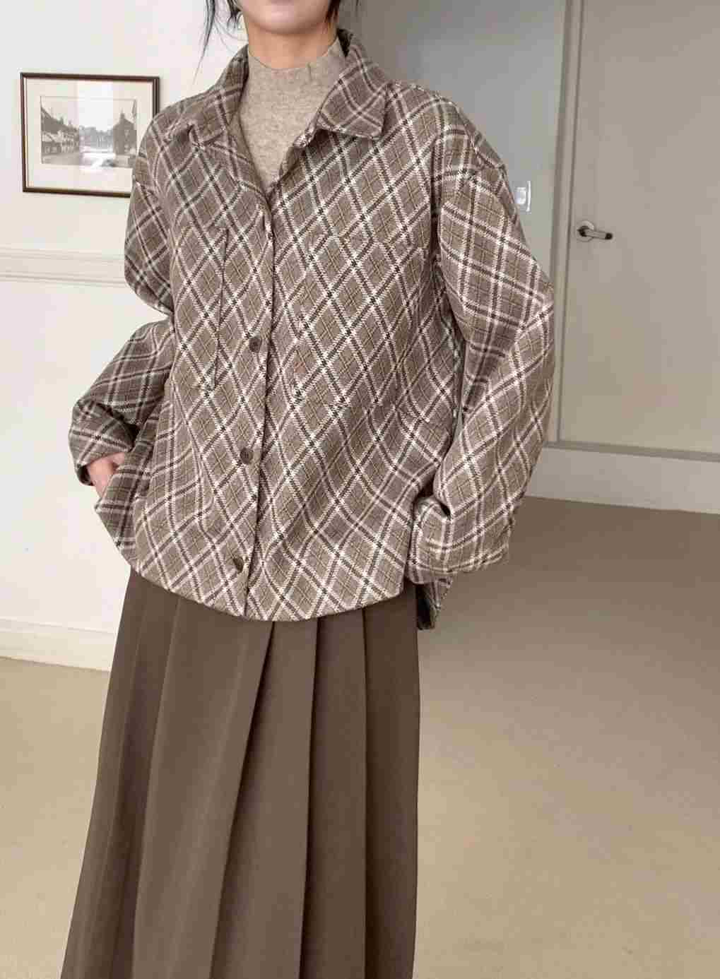 MU 뮤-T東大門㊣直郵女士新款人氣推薦職業25秋冬短款大衣MU 뮤-T短款大衣