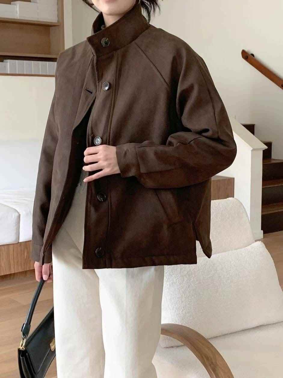 MU 뮤-T韓國代購㊣女士新款休閑熱賣時尚25秋冬推薦夾克麂皮MU 뮤-T夾克