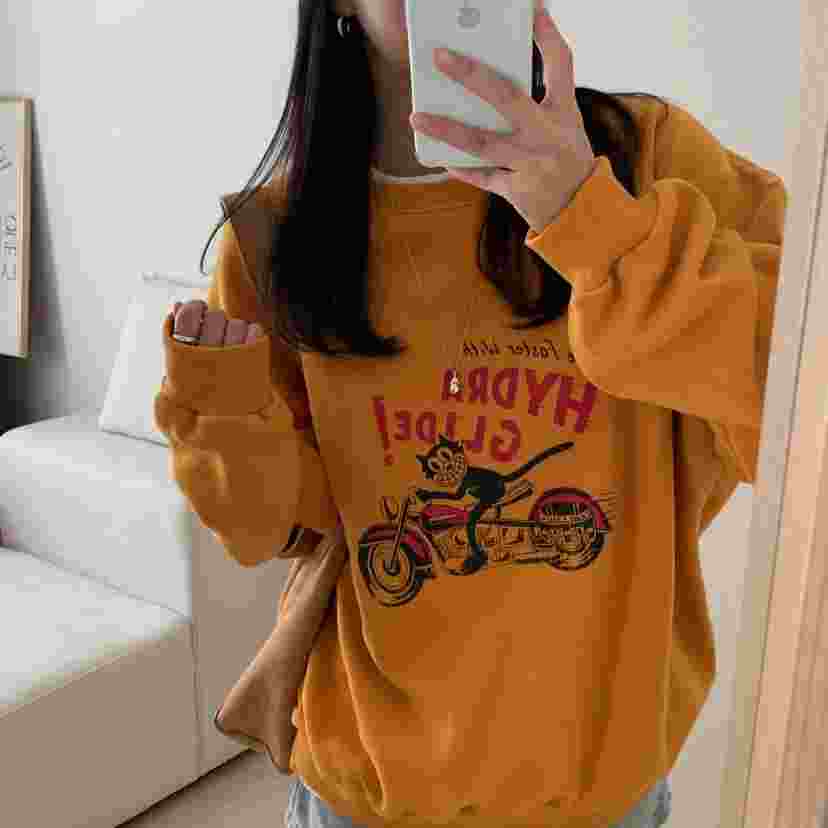 HELLO JINI韓國直郵㊣女士新品時尚職業25秋冬真品人氣衛衣HELLO JINI衛衣