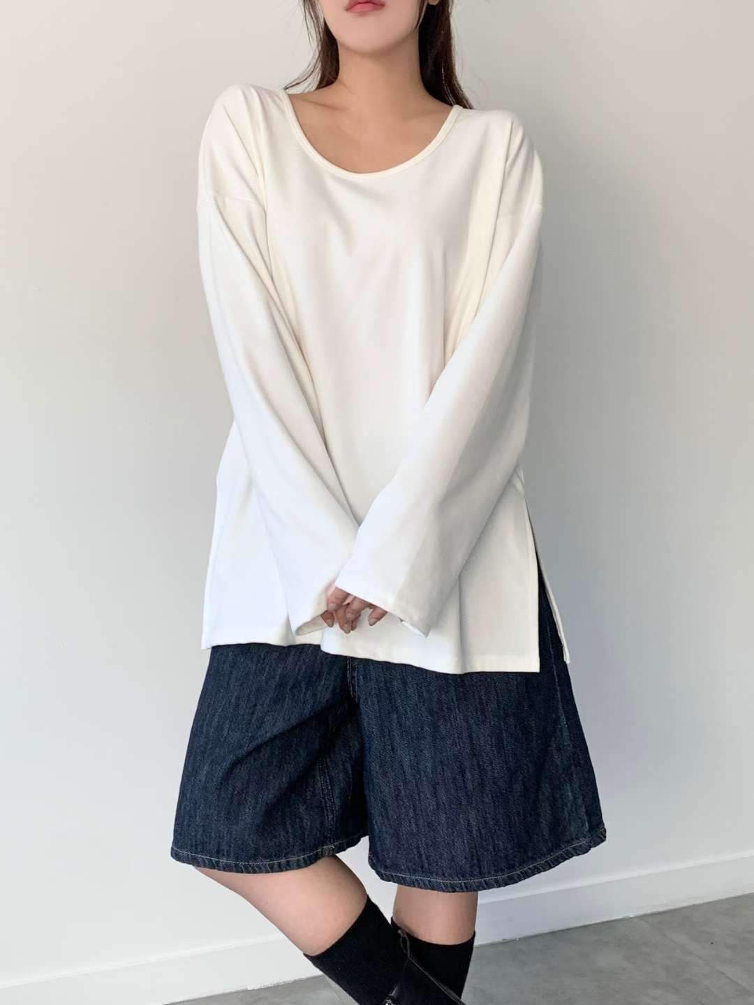 WOO SUNG東大門㊣實拍女裝新款熱賣時尚人氣真品休閑長袖T恤WOO SUNG長袖T恤