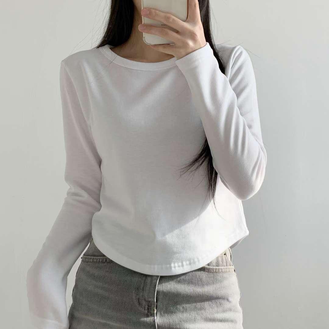 WOO SUNG韓國代購㊣女裝新品25秋冬熱賣職業長袖T恤保暖圓領WOO SUNG長袖T恤