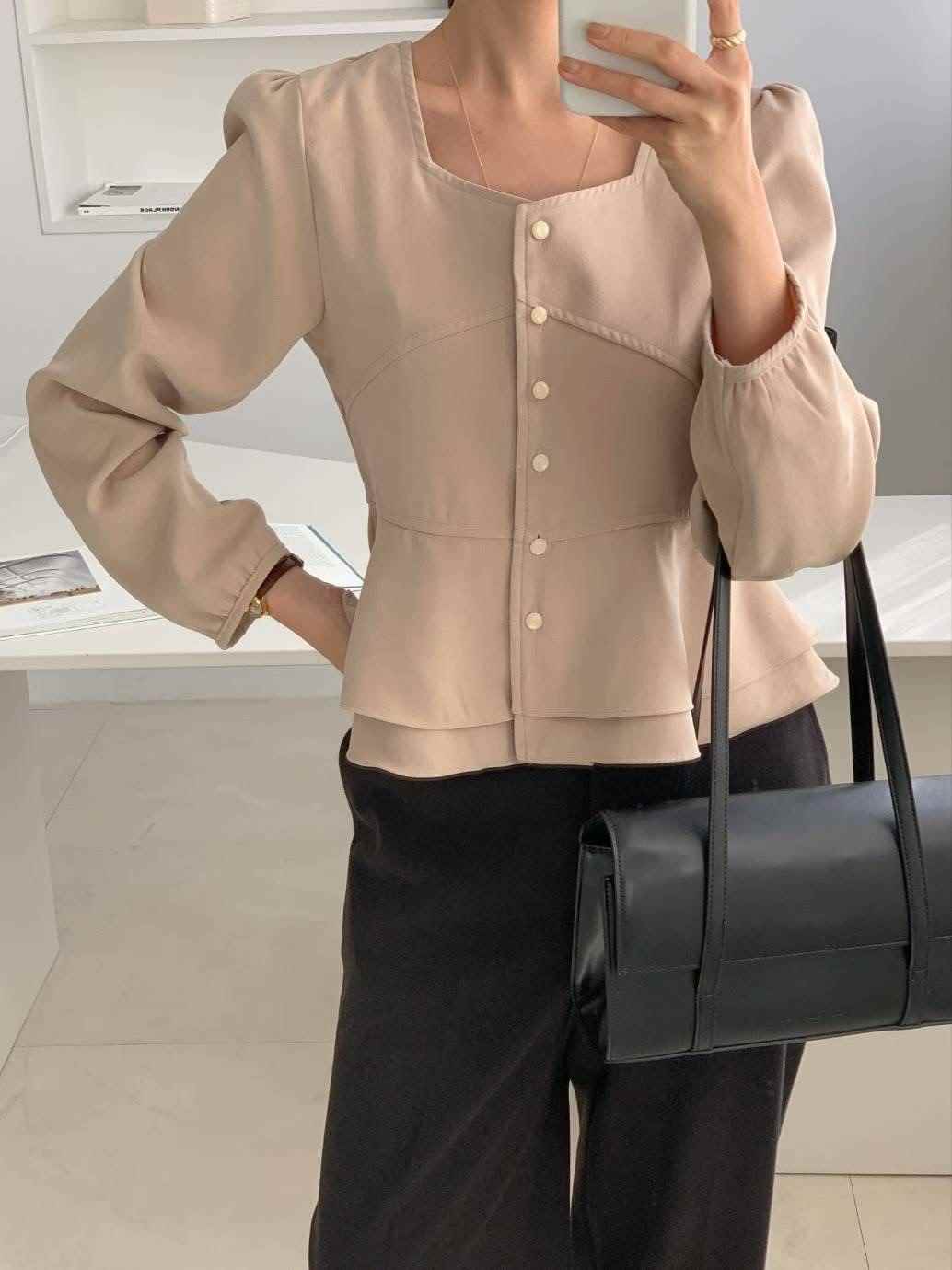 CIRCLE-써클-T韓國直郵㊣女士新品25秋冬時尚休閑襯衫蕾絲衫CIRCLE襯衫/蕾絲衫