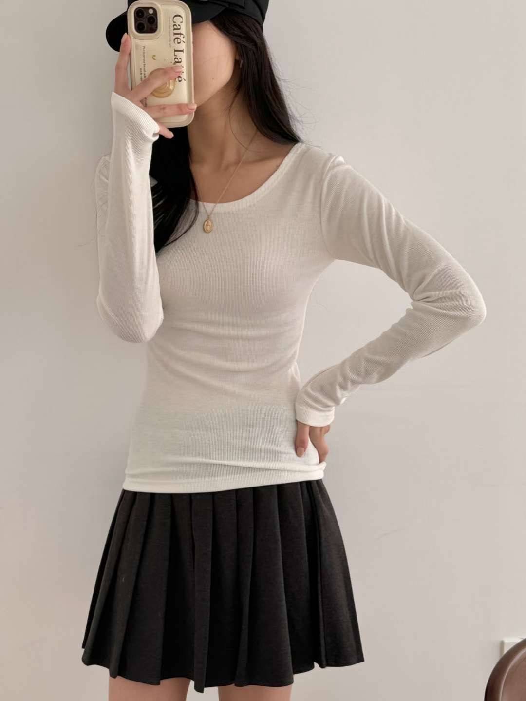 WOO SUNG韓國代購㊣女士新品熱賣真品推薦長袖T恤羅紋長款WOO SUNG長袖T恤