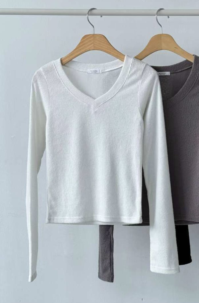 WOO SUNG東大門㊣直郵女裝新款人氣真品時尚針織衫V領羅紋WOO SUNG針織衫