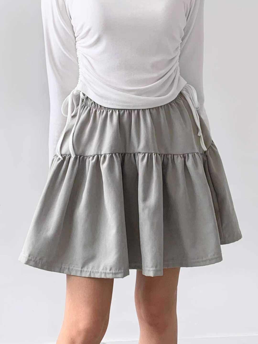 WOO SUNG東大門㊣代購女士新品25秋冬熱賣推薦職業短裙絨面革WOO SUNG短裙