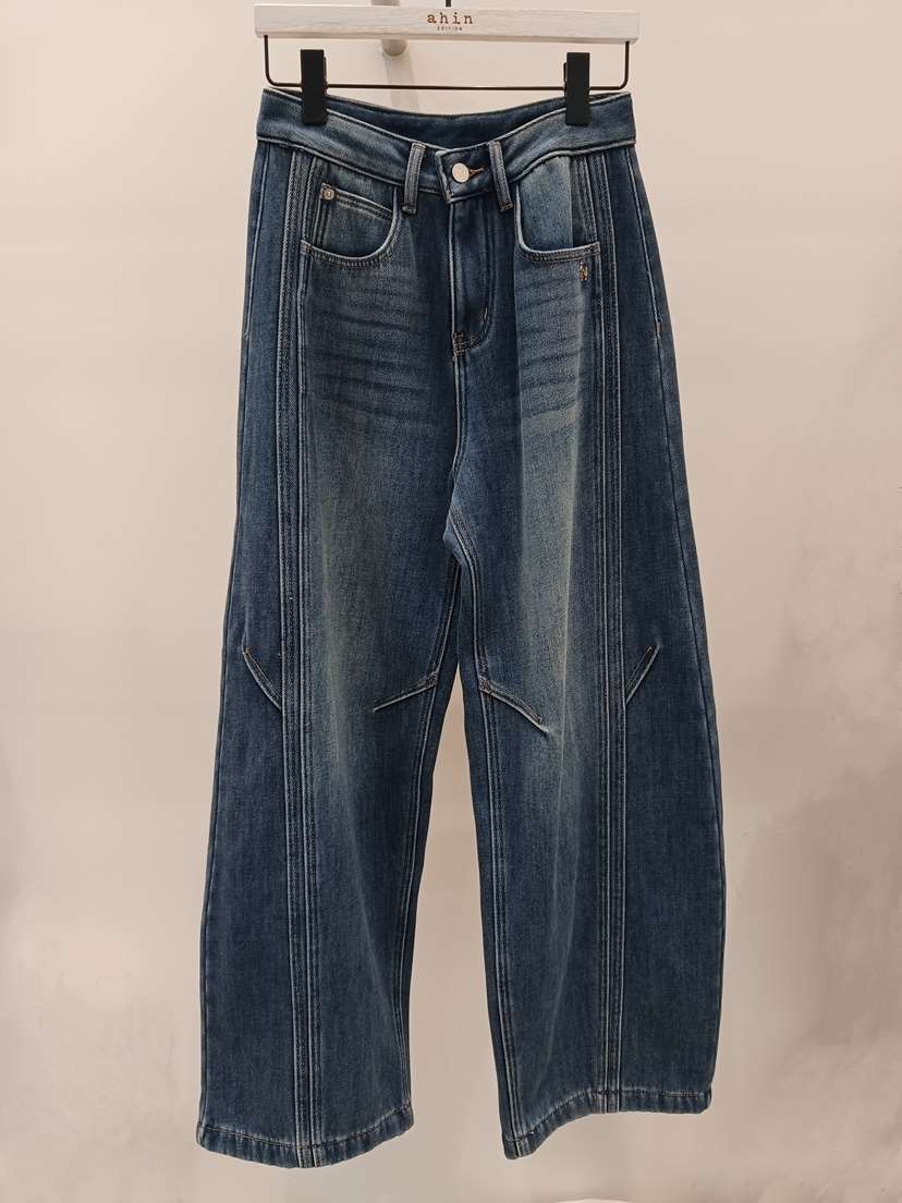 NEOUL東大門㊣直郵女士新品25秋冬時尚熱賣真品休閑推薦牛仔褲NEOUL/ahin雙領標簽牛仔褲