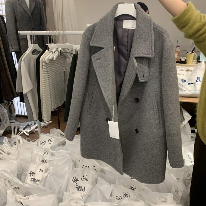 UNDERSTANDING東大門㊣代購女裝新款推薦真品25秋冬短款大衣UNDERSTANDING短款大衣