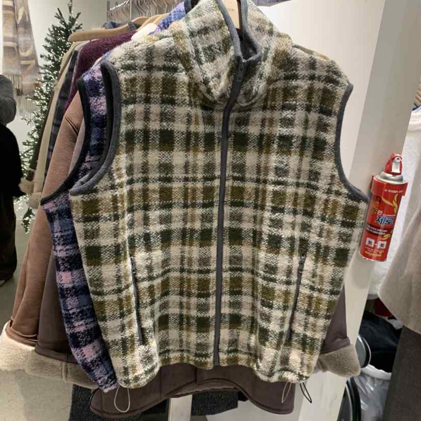 UNDERSON東大門㊣實拍女裝新款時尚25秋冬休閑人氣馬甲格子UNDERSON馬甲