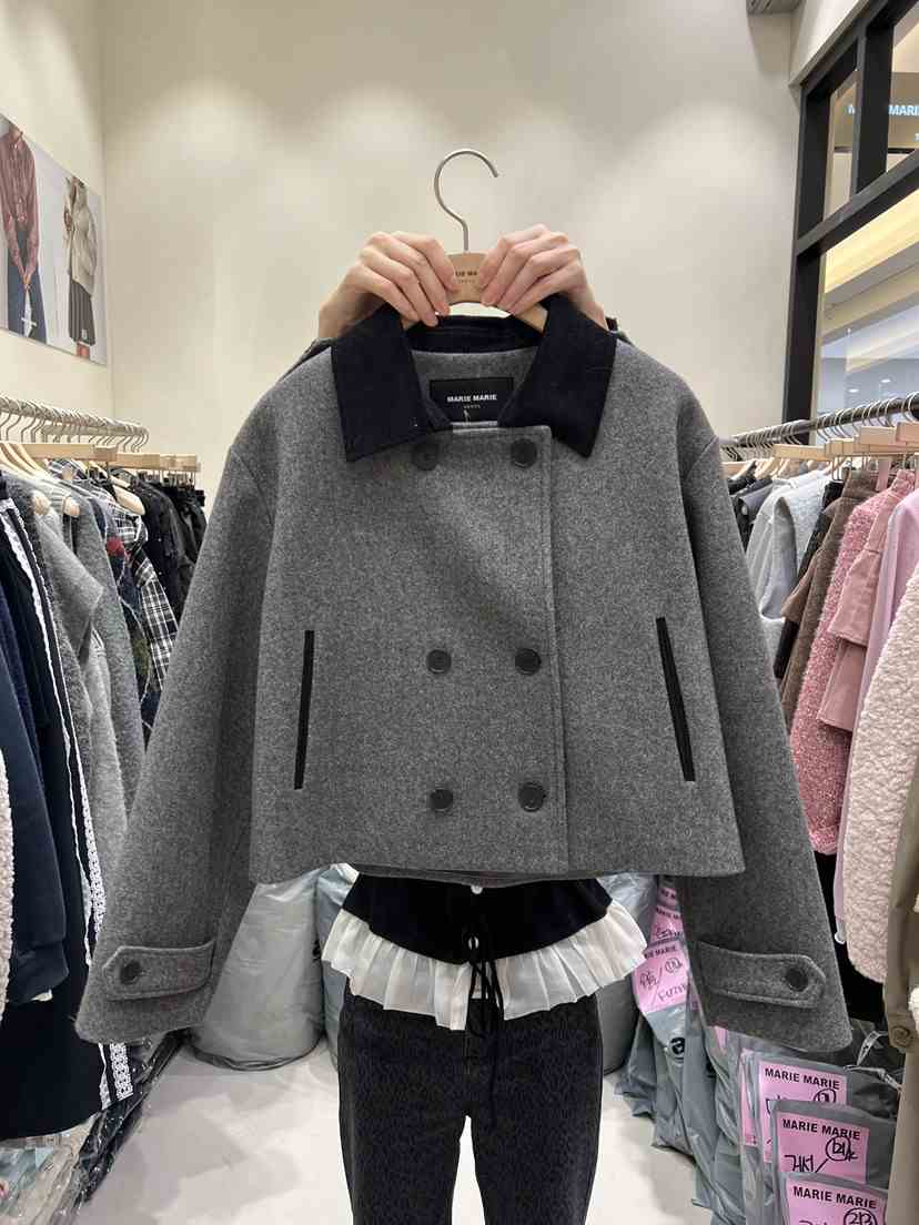 MARIE MARIE韓國直郵㊣女士新款休閑熱賣25秋冬時尚夾克羊毛MARIE MARIE夾克