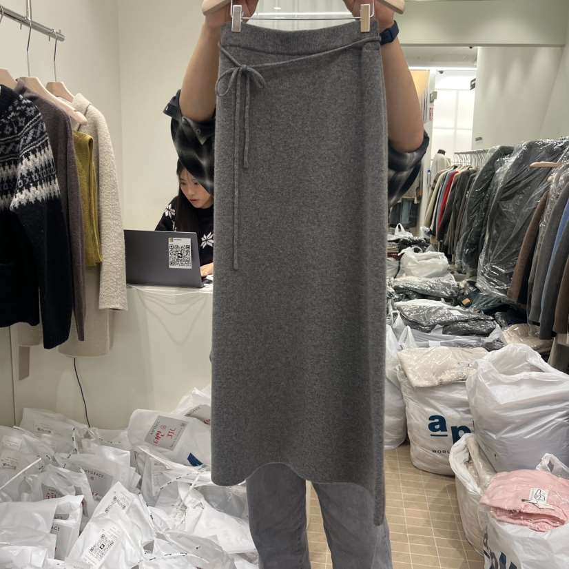 AMY GRACE東大門㊣代購女士新款職業熱賣25秋冬長裙含腰繩AMY GRACE長裙