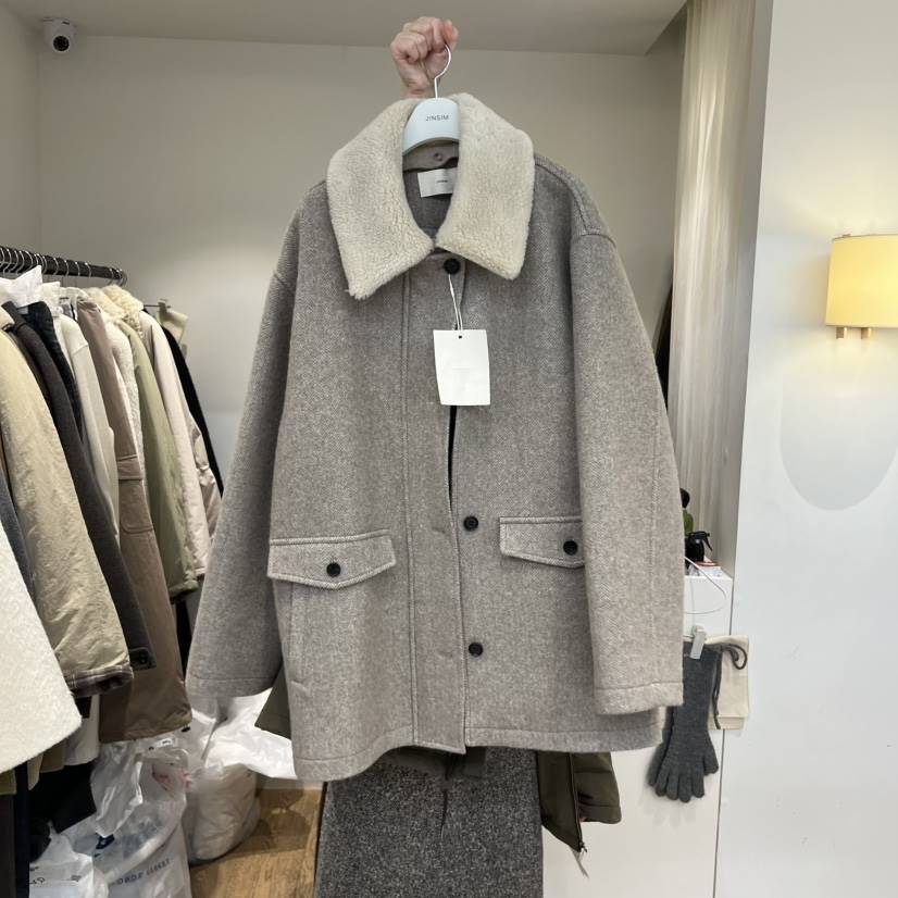 JINSIM東大門㊣代購女士新款人氣職業25秋冬推薦中長款大衣JINSIM中長款大衣
