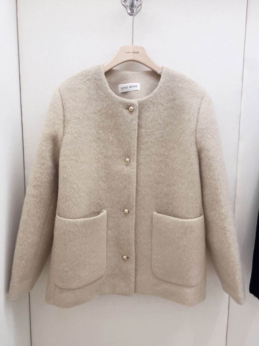LOVE ROSIE韓國代購㊣女裝新品真品職業推薦時尚夾克羊毛圓領LOVE ROSIE夾克