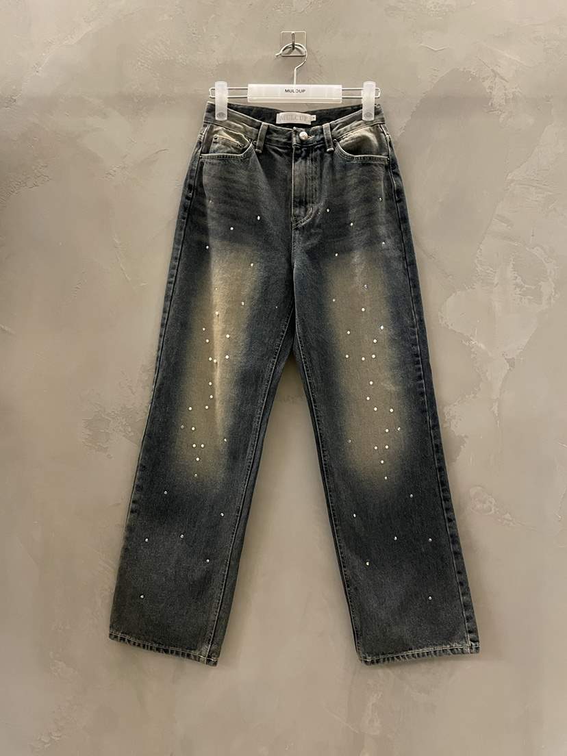 MULCUP韓國代購㊣女裝新品25秋冬推薦熱賣休閑時尚人氣牛仔褲MULCUP牛仔褲