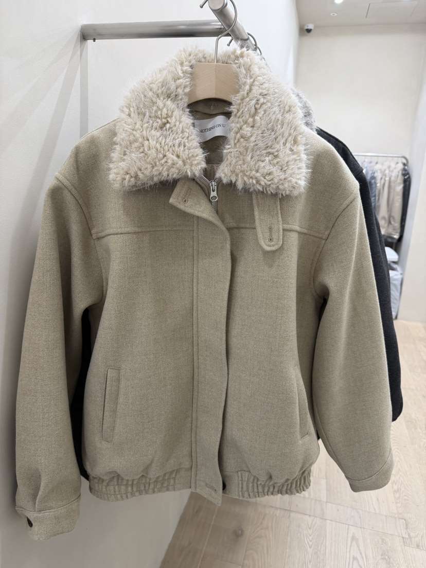 NOTHING韓國直郵㊣女裝新款休閑職業夾克毛領可拆可拆卸羊毛NOTHING夾克