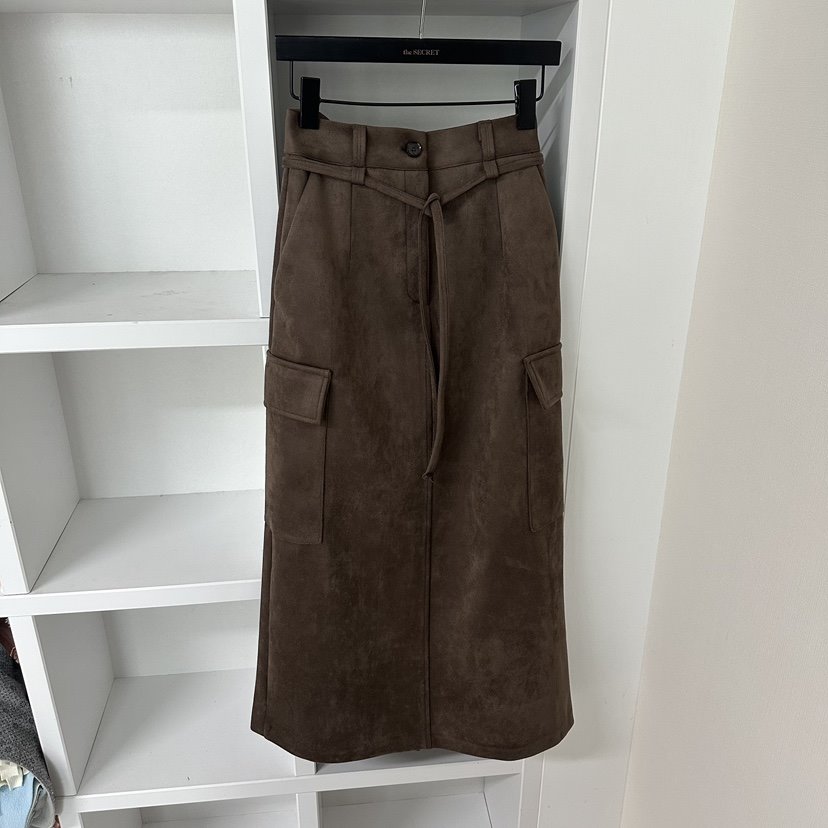 SOUIT韓國直郵㊣女士新品人氣真品25秋冬時尚推薦長裙含腰繩SOUIT by mabel-L長裙