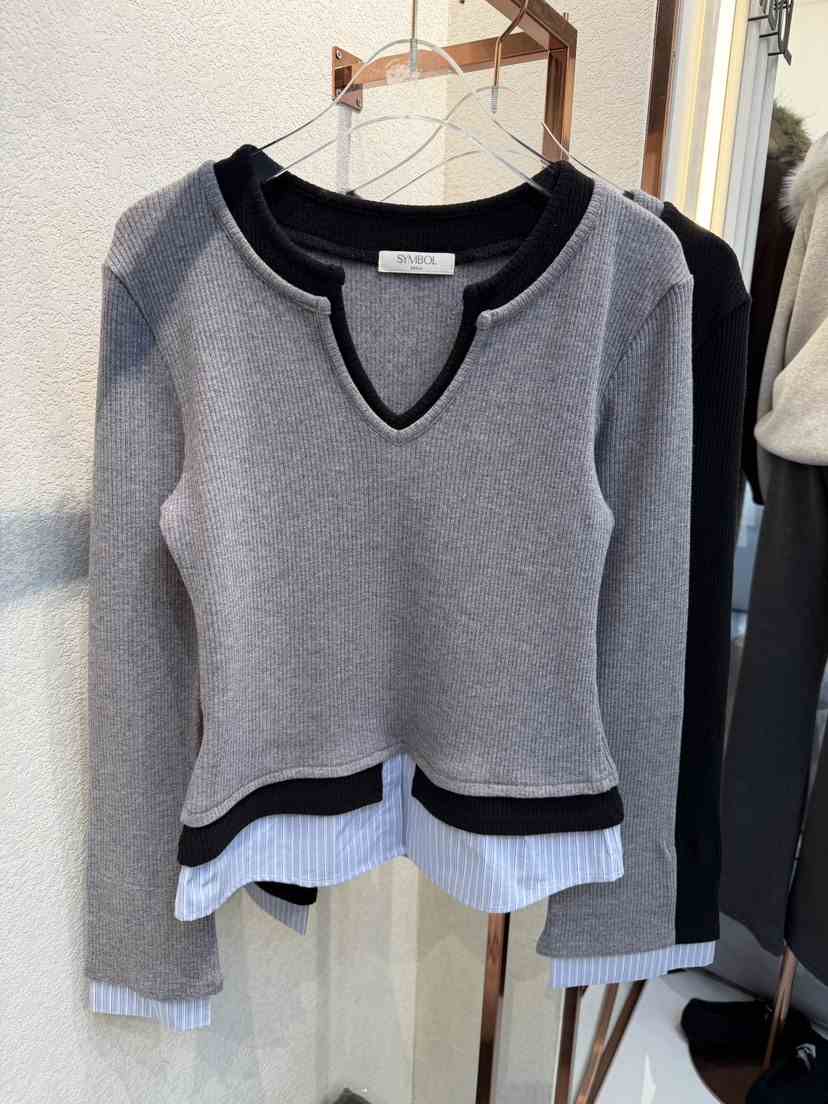 SYMBOL韓國代購㊣女士新款25秋冬職業熱賣推薦時尚人氣長袖T恤SYMBOL長袖T恤
