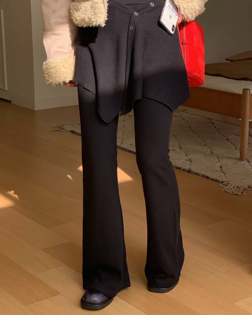 REVE CITE-L韓國代購㊣女士新款休閑真品時尚25秋冬裙褲羊毛REVE CITE裙褲