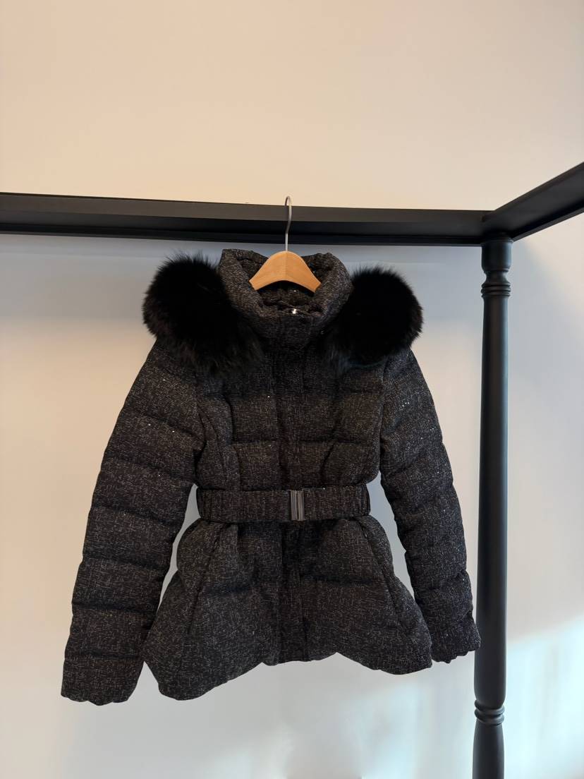 LAVIEU東大門㊣實拍女裝新款時尚短款羽絨服含腰帶狐貍花呢鴨絨LAVIEU短款羽絨服