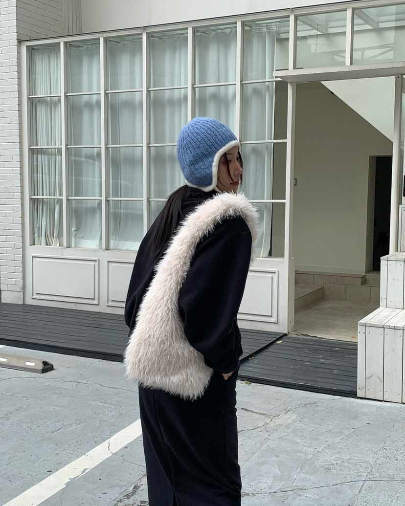 REVE CITE-L韓國直郵㊣女士新品熱賣25秋冬單肩斜跨包毛絨REVE CITE單肩/斜跨包