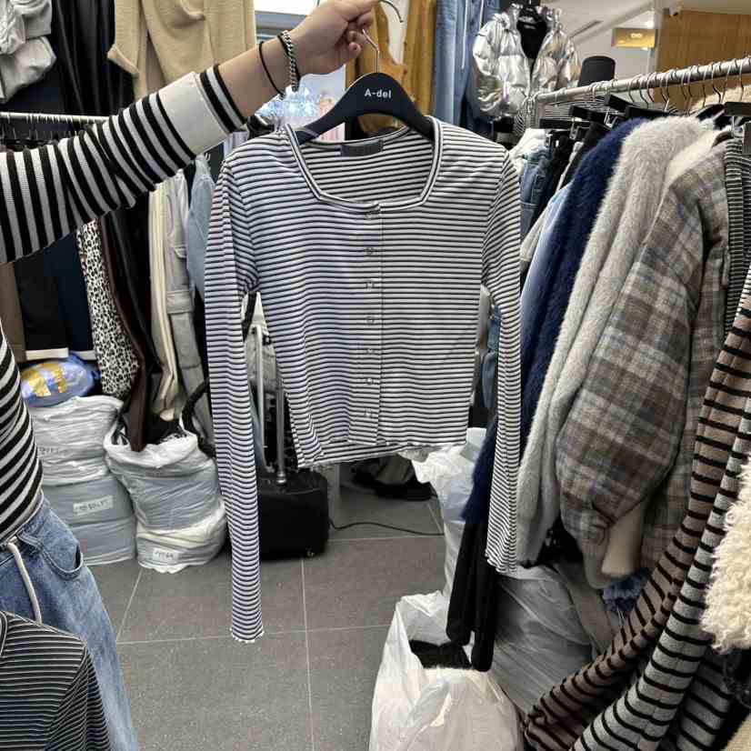 A-DEL韓國代購㊣女裝新品人氣時尚推薦25秋冬熱賣休閑長袖T恤A-DEL長袖T恤