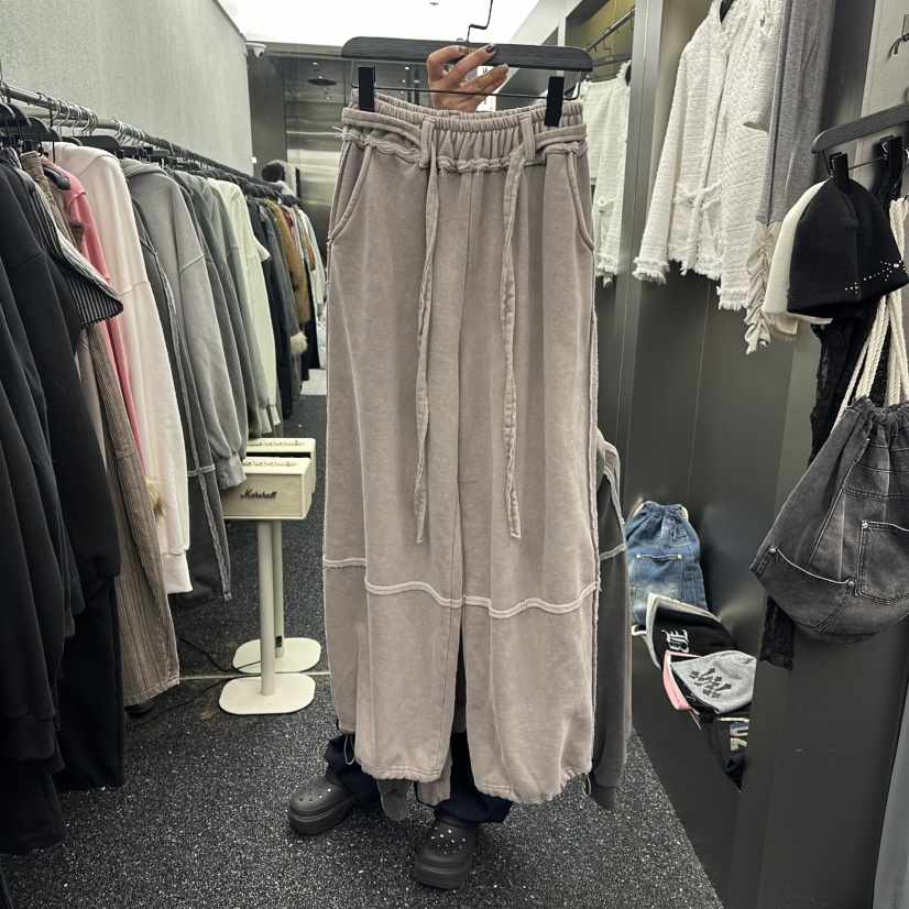 NUEUN東大門㊣代購女士新品人氣時尚熱賣職業休閑褲加絨抓絨NUEUN/SEEOT休閑褲