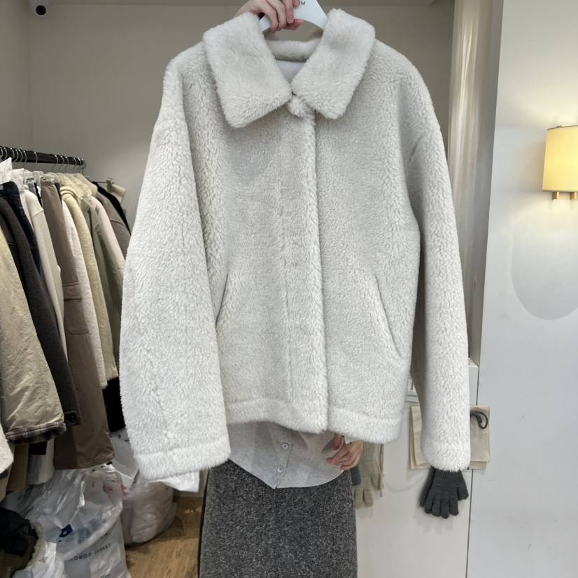 JINSIM韓國代購㊣女士新品人氣推薦25秋冬職業短款大衣羊毛JINSIM短款大衣