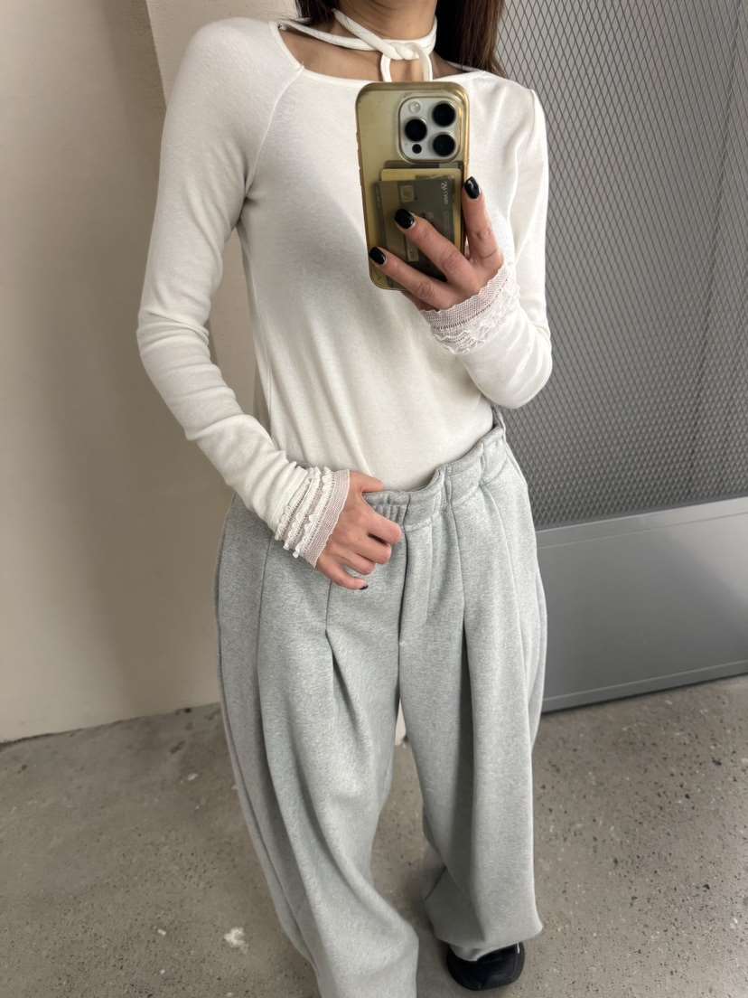 FRANC—L韓國代購㊣女裝新款熱賣人氣時尚真品休閑長袖T恤羊毛FRANC長袖T恤