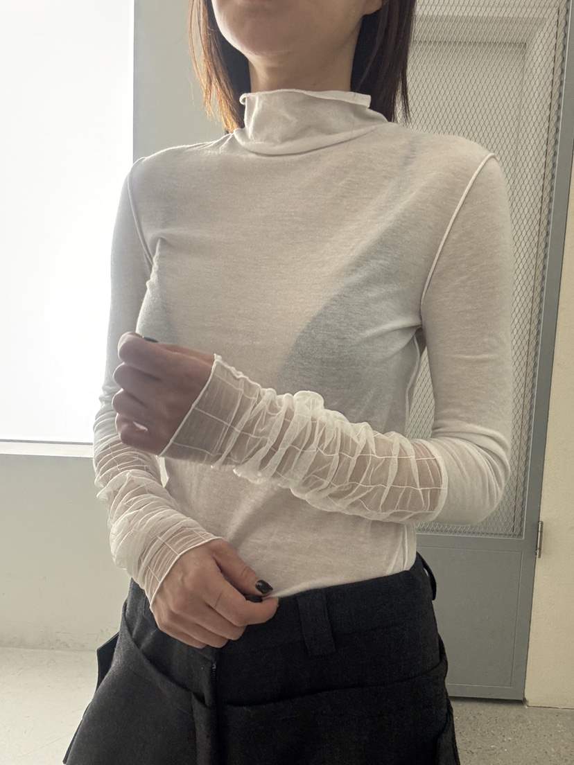 FRANC—L韓國代購㊣女士新品真品熱賣25秋冬休閑長袖T恤透明FRANC長袖T恤