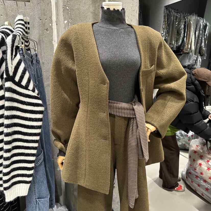 JUNI東大門㊣實拍女裝新款熱賣時尚25秋冬休閑推薦短款大衣my juni短款大衣