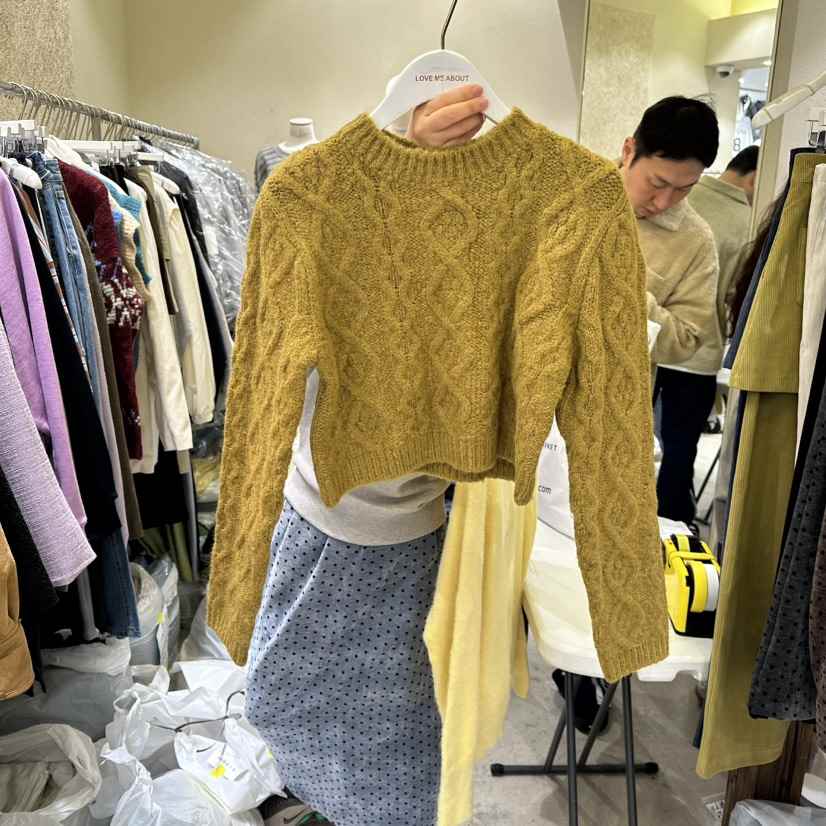 REFLAT東大門㊣直郵女士新品人氣真品休閑25秋冬針織衫V領短款REFLAT針織衫