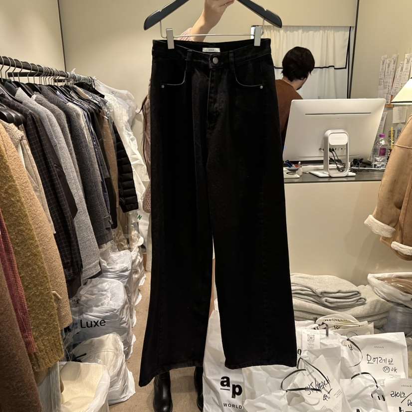 RE STOCK東大門㊣直郵女裝新品25秋冬職業熱賣時尚人氣牛仔褲RE STOCK牛仔褲