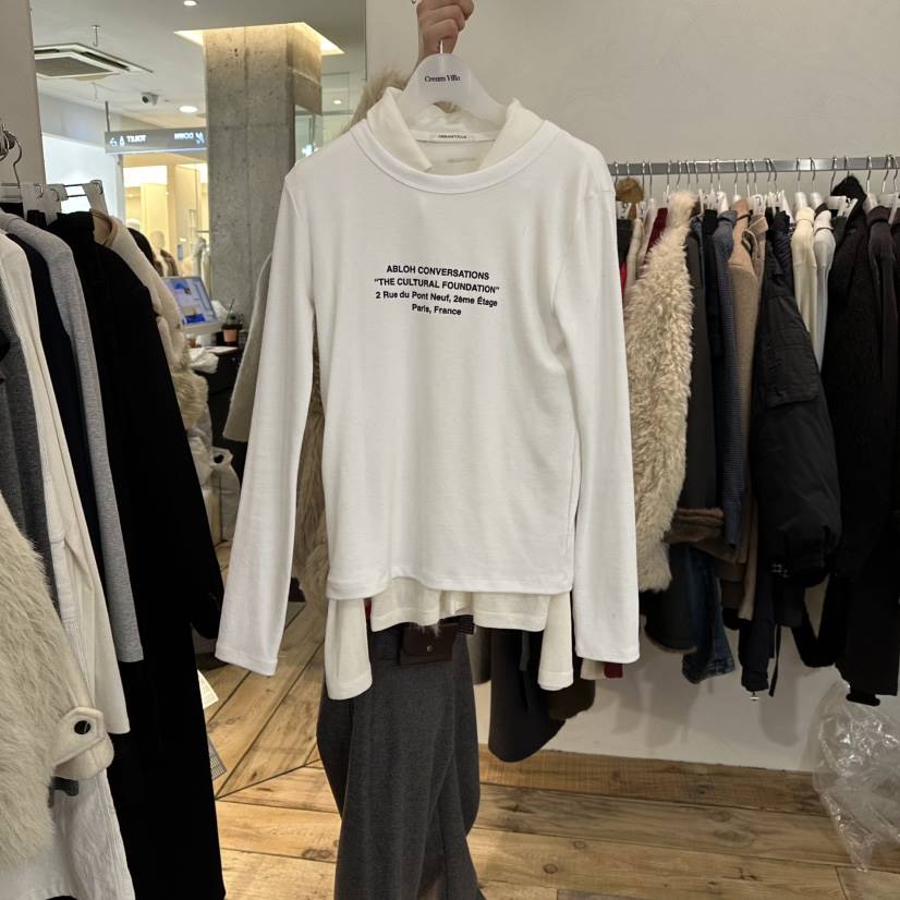 CREAM VILLA東大門㊣實拍女裝新品真品長袖T恤CREAMVILLA長袖T恤