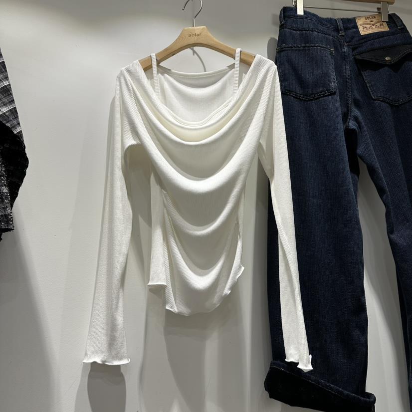 SOLAR韓國直郵㊣女裝新款熱賣職業時尚休閑推薦長袖T恤假兩件SOLAR長袖T恤