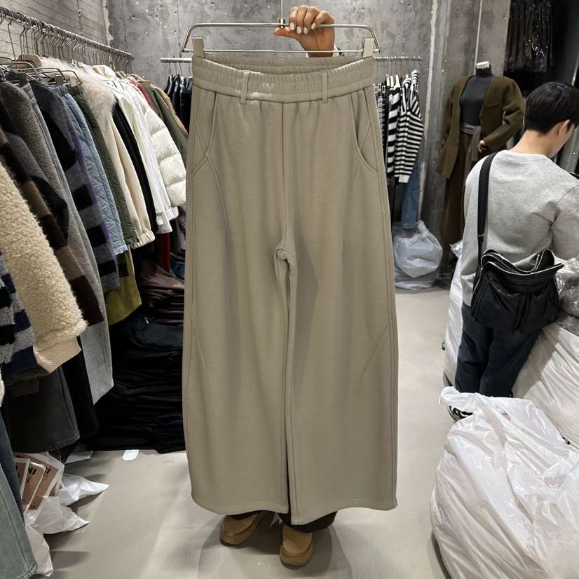 JUNI韓國代購㊣女士新品職業25秋冬推薦人氣熱賣休閑褲加絨my juni休閑褲