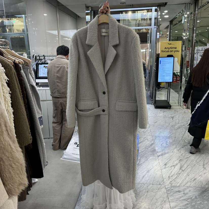 FOUNDATION東大門㊣代購女裝新款25秋冬人氣真品中長款大衣FOUNDATION中長款大衣