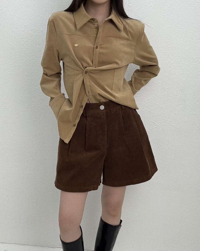 JMIND韓國代購㊣女裝新品時尚推薦人氣休閑熱賣真品短褲燈芯絨JMIND短褲