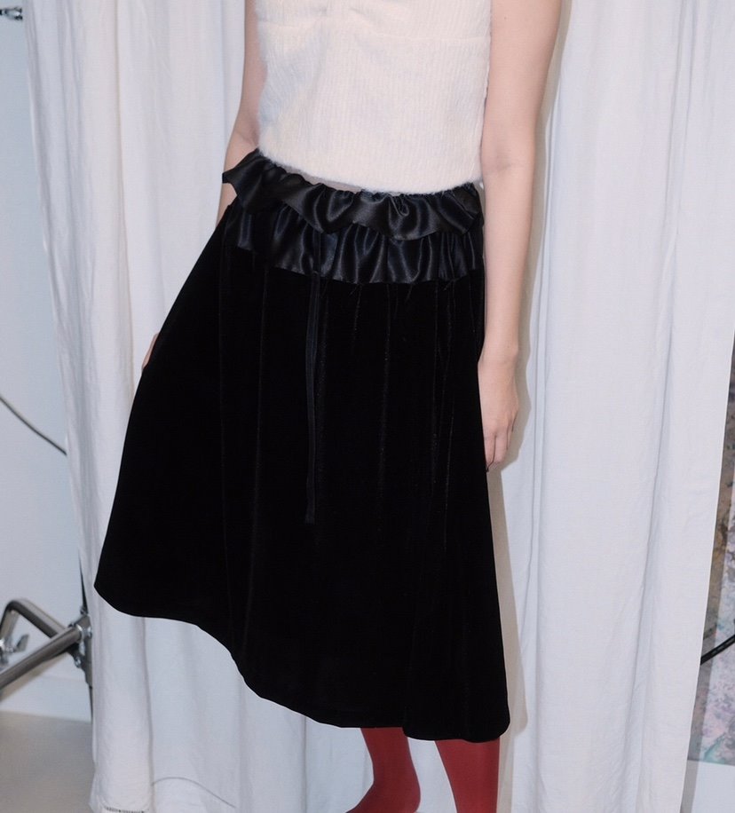 LETAILOR韓國代購㊣女士新品時尚休閑推薦半身裙中短裙天鵝絨LETAILOR半身裙/中短裙