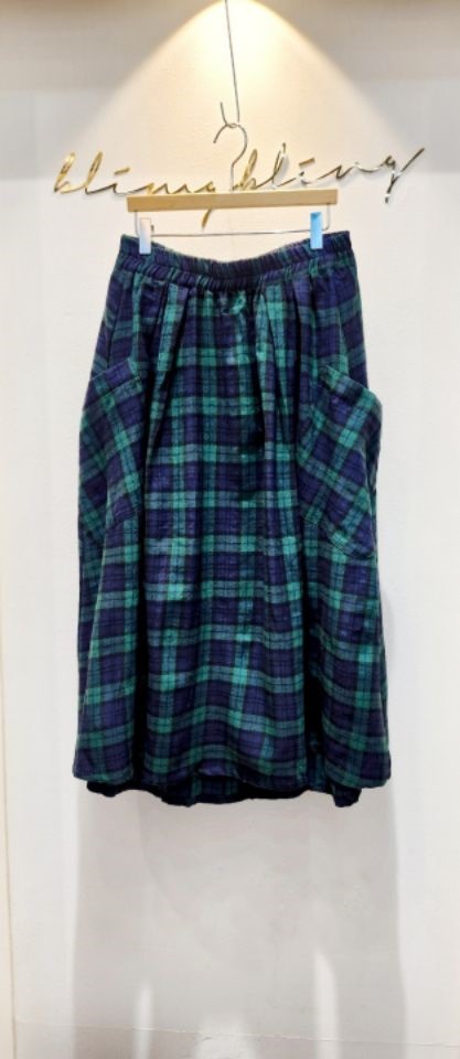 BLING BLING-S東大門㊣直郵女士新品25秋冬半身裙中短裙口袋格子BLING BLING-S半身裙/中短裙