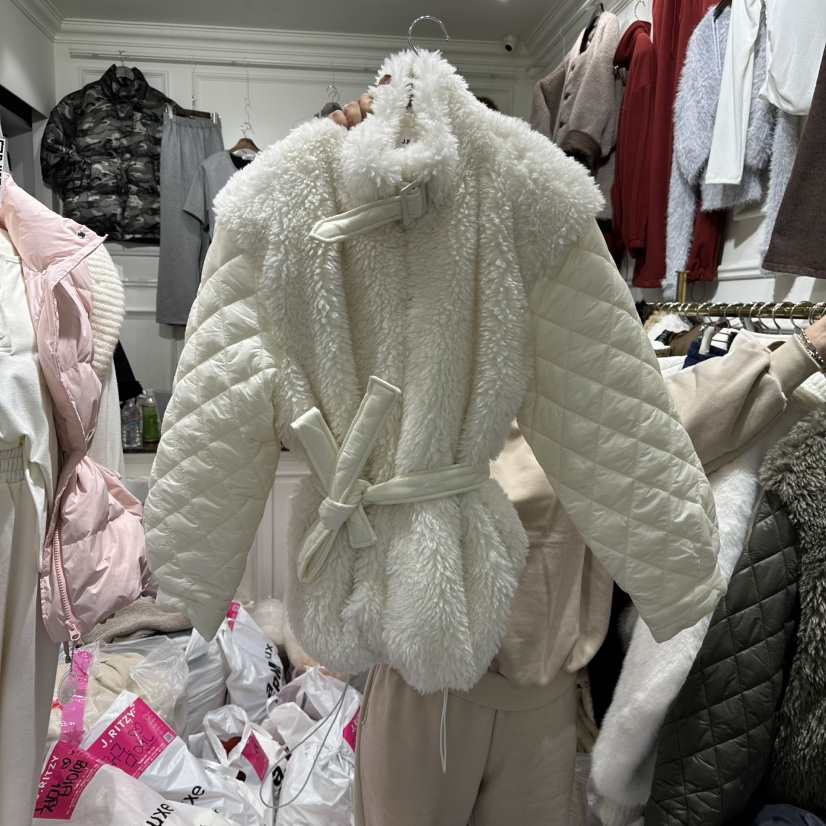 J.RITZY東大門㊣直郵女裝新款休閑真品職業短款棉服腰帶棉J.RITZY短款棉服